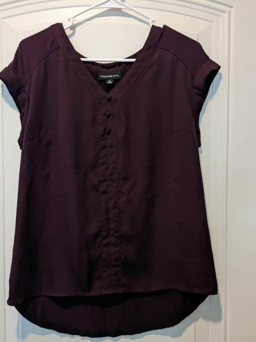 Women's Fortune + Ivy Deep Purple Blouse - Medium - EUC